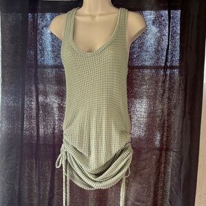 Elegant Backless Knit Dress in Sage Green